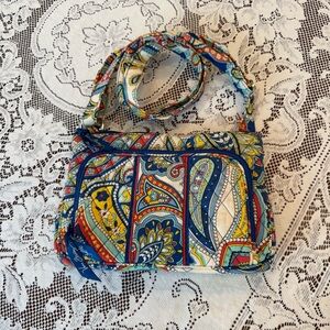 Vera Bradley Little Hipster Crossbody Bag Marina Paisley Cotton EUC